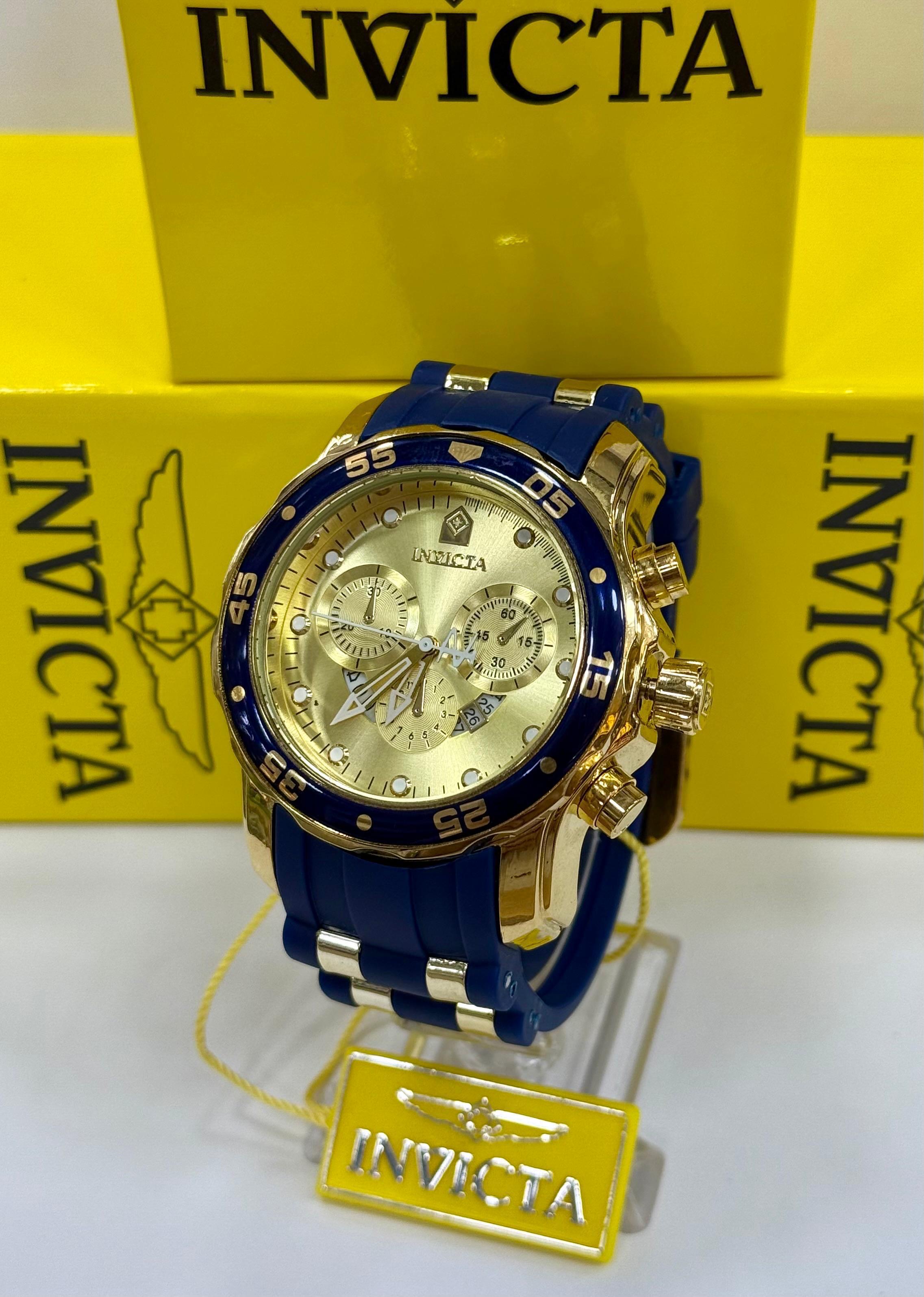 Invicta Pro Diver Azul Fondo Dorado